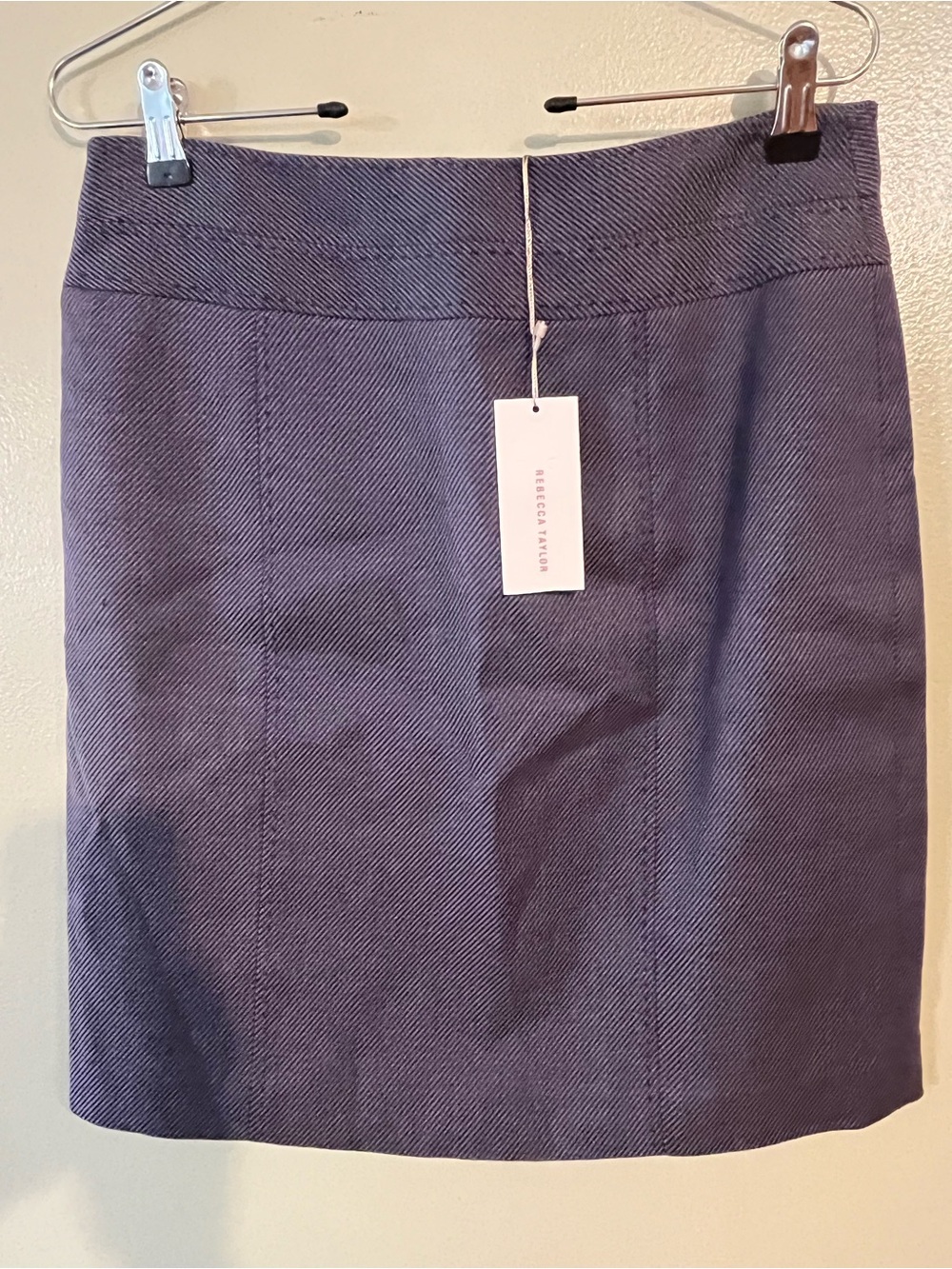 Rebecca Taylor LBlue Linen Blend Lined  Pencil Skirt Preppy Office Formal 10 NWT